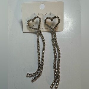 New Ellas heart rhinestone earrings